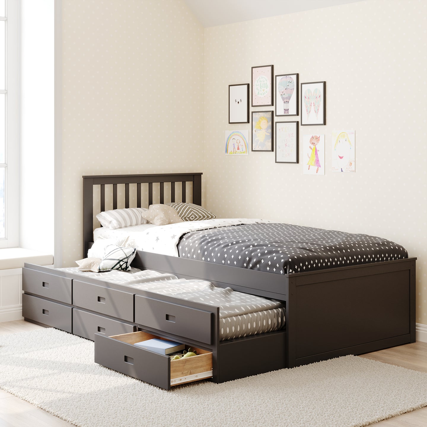 Ivy Guest Bed with Trundle & Drawers